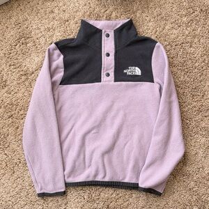 The North Face Kids' mauve and charcoal Fleece Jacket